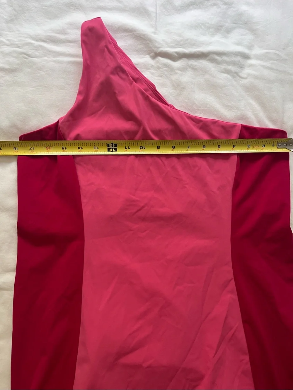 Outdoor Voices One Shoulder Dress Pink Colorblock Azalea Ruby Athleisure XL - Picture 8 of 9